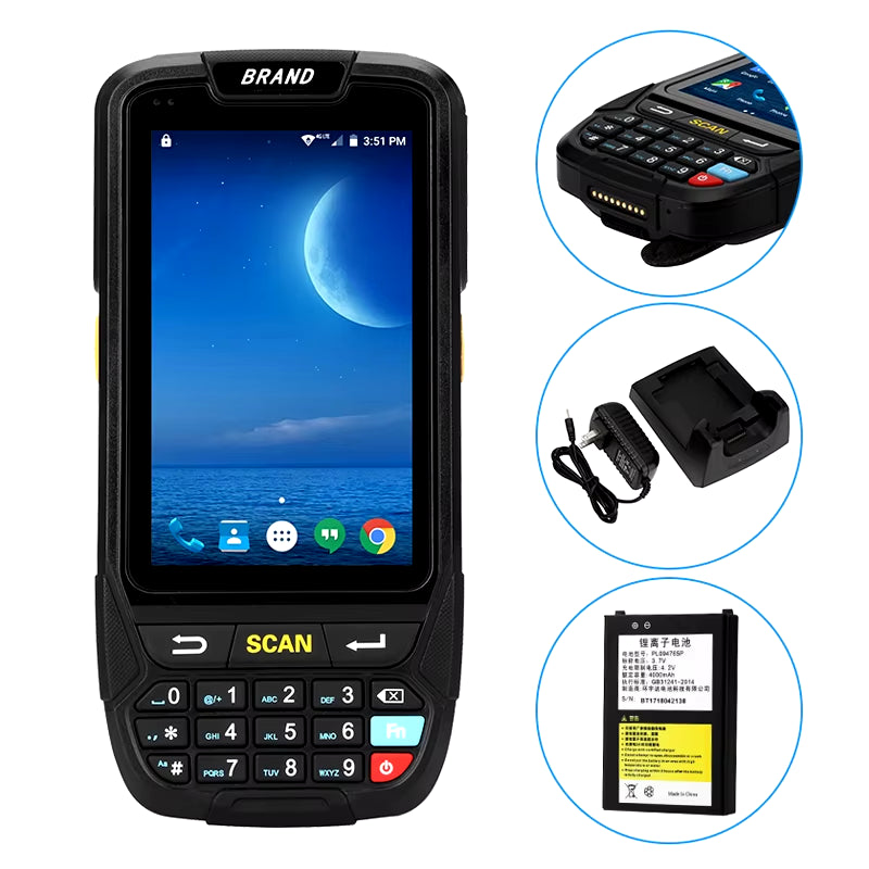 PDA Barcode Scanner 1D 2D Bluetooth Android Handheld Terminal Rugged PDA Wireless Mobile 1D Bar Code Scanner Data Collector